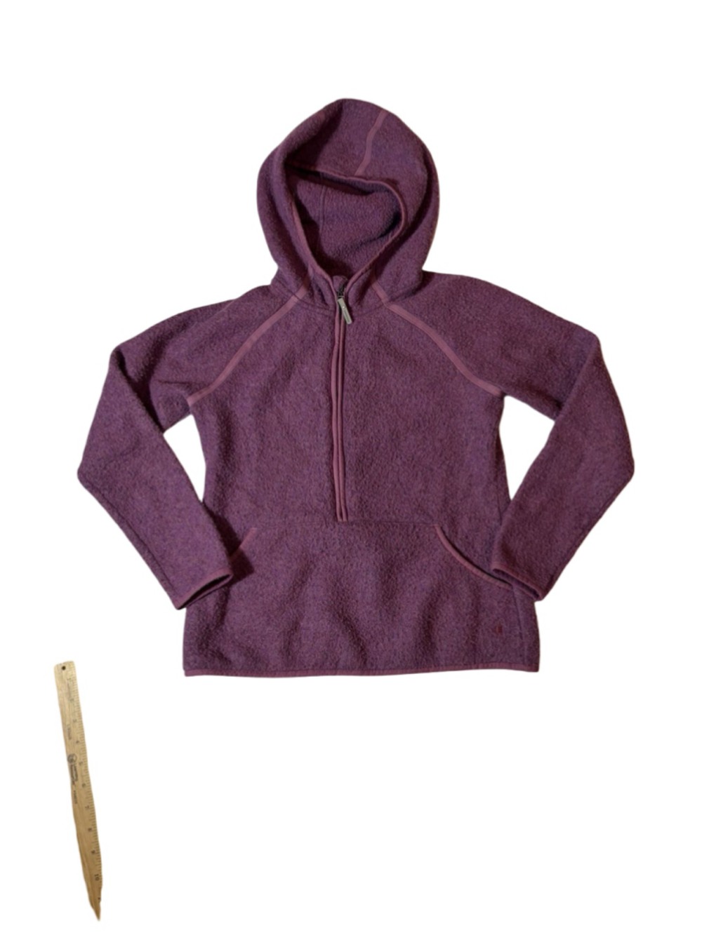 Smartwool Womens XS Purple Wool Blend Fleece Half Zip Hoodie Hiking Ski Lodge